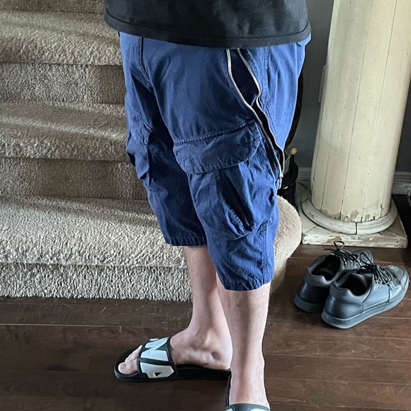 CRAZY DOUBLE ZIPPER ARMANI EXCHANGE A/X RIPSTOP SURF STYLE CARGO SHORTS SIZE 34W - Picture 8 of 13